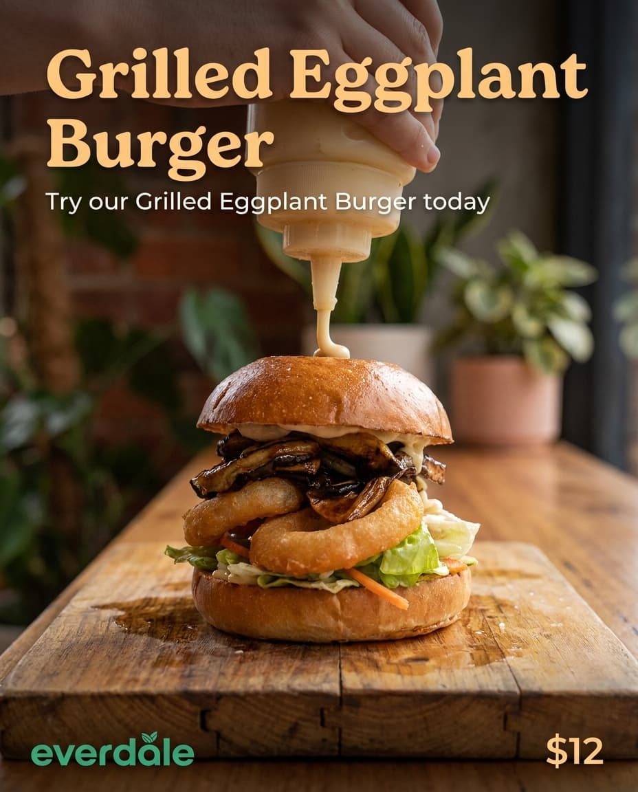 Grilled Eggplant Burger, $12